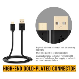 VOXLINK USB / microUSB kábel 1 m fekete