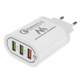 Maclean Energy QC 3.0 töltő MCE479 B - fehér Qualcomm Quick Charge 3.6-6V / 3A, 6-9V / 2A, 9-12V / 1.5A, 6-9V / 2A, 9-12V / 1.5A