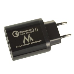 Maclean Energy QC 3.0 töltő MCE479 B - fekete Qualcomm Quick Charge 3.6-6V / 3A, 6-9V / 2A, 9-12V / 1.5A