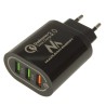 Maclean Energy QC 3.0 töltő MCE479 B - fekete Qualcomm Quick Charge 3.6-6V / 3A, 6-9V / 2A, 9-12V / 1.5A